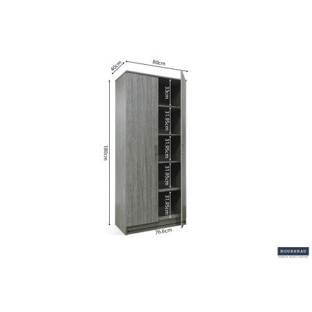 ROSEE, armoire de rangement 80 cm - 2 portes - 3 finitions