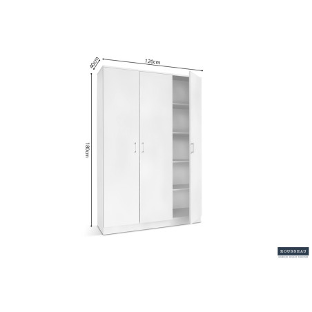 ROSEE, armoire de rangement 120 cm - 3 portes - 3 finitions