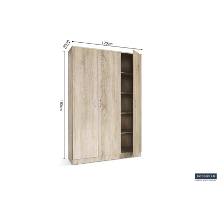 ROSEE, armoire de rangement 120 cm - 3 portes - 3 finitions