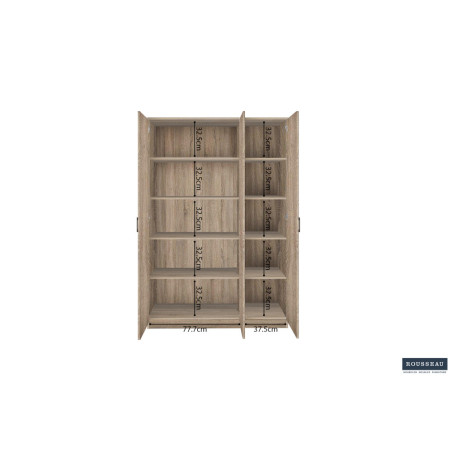 ROSEE, armoire de rangement 120 cm - 3 portes - 3 finitions