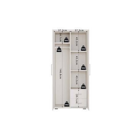 MISTRAL, armoire 80 cm - 2 portes - 2 finitions
