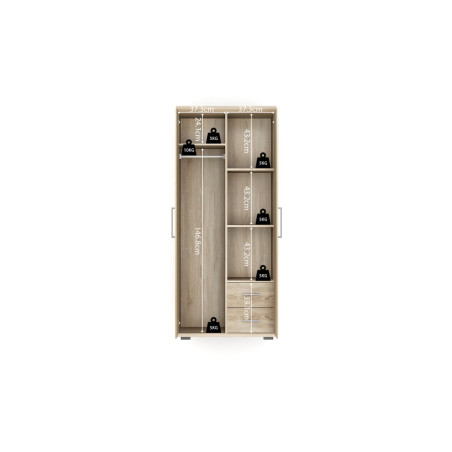 MISTRAL, armoire 80 cm - 2 portes - 2 finitions