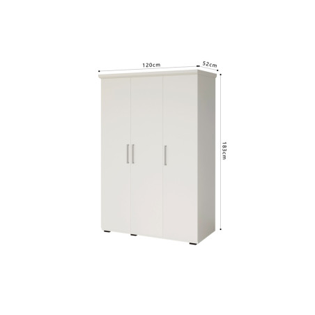 MISTRAL, armoire 120 cm - 3 portes - 2 finitions