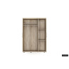 MISTRAL, armoire 120 cm - 3 portes - 2 finitions
