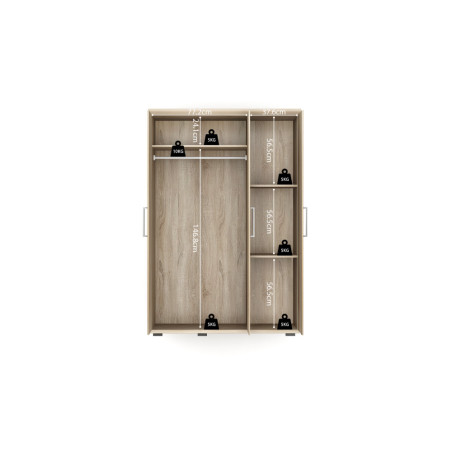 MISTRAL, armoire 120 cm - 3 portes - 2 finitions