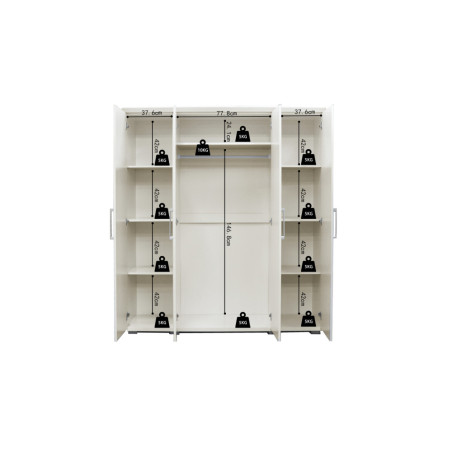 MISTRAL, armoire 160 cm - 4 portes - 2 finitions