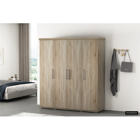 MISTRAL, armoire 160 cm - 4 portes - 2 finitions