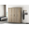 MISTRAL, armoire 160 cm - 4 portes - 2 finitions