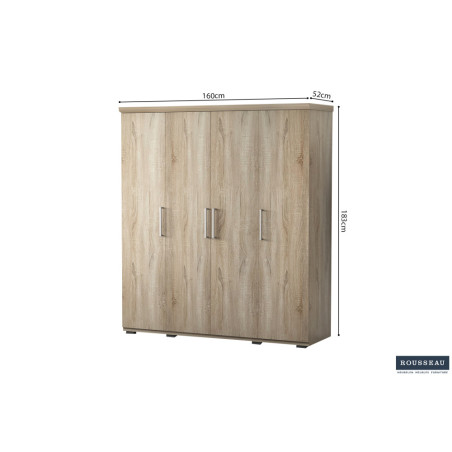 MISTRAL, armoire 160 cm - 4 portes - 2 finitions
