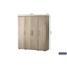 MISTRAL, armoire 160 cm - 4 portes - 2 finitions