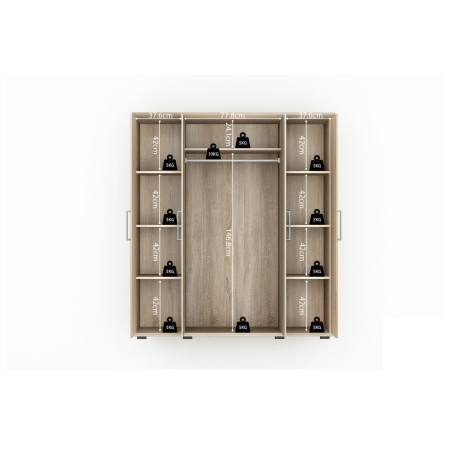 MISTRAL, armoire 160 cm - 4 portes - 2 finitions
