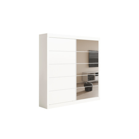 MISTRAL, armoire 182,5 cm - 2 portes coulissantes, 1 porte miroir - 2 finitions