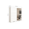 MISTRAL, armoire 182,5 cm - 2 portes coulissantes, 1 porte miroir - 2 finitions