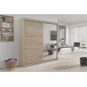 MISTRAL, armoire 182,5 cm - 2 portes coulissantes, 1 porte miroir - 2 finitions