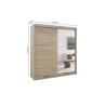 MISTRAL, armoire 182,5 cm - 2 portes coulissantes, 1 porte miroir - 2 finitions