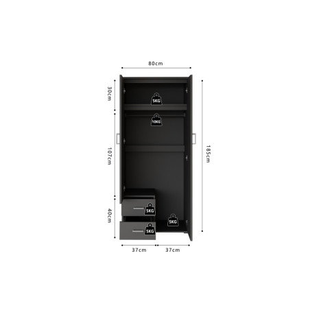 MARINIERE, armoire 80 cm - 2 portes - 3 finitions