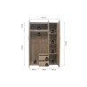 MARINIERE, armoire 120 cm - 3 portes - 3 finitions