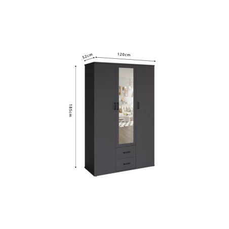 MARINIERE, armoire 120 cm - 3 portes - 3 finitions
