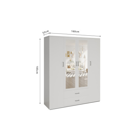 MARINIERE, armoire 160 cm - 4 portes - 3 finitions