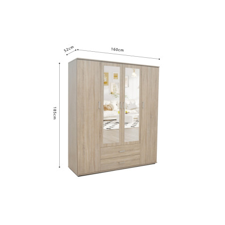 MARINIERE, armoire 160 cm - 4 portes - 3 finitions