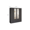MARINIERE, armoire 160 cm - 4 portes - 3 finitions