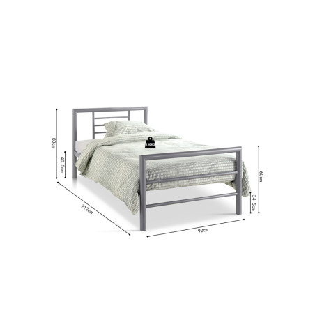 SANTAL, lit - métal - sommier inclus - 3 tailles