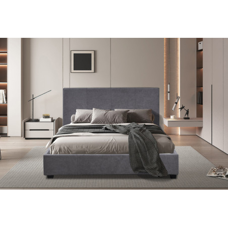 ROTIN, lit - simili cuir - sommier inclus - 2 tailles - 2 finitions