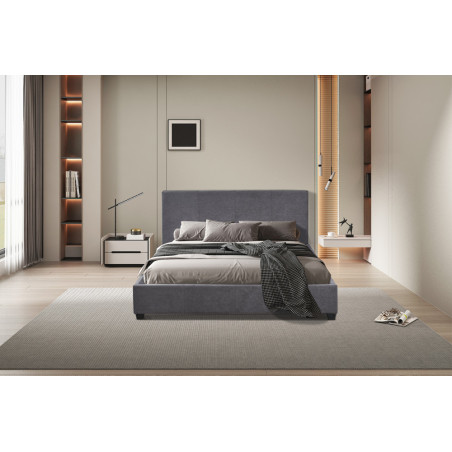 ROTIN, lit - simili cuir - sommier inclus - 2 tailles - 2 finitions