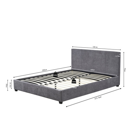 ROTIN, lit - simili cuir - sommier inclus - 2 tailles - 2 finitions