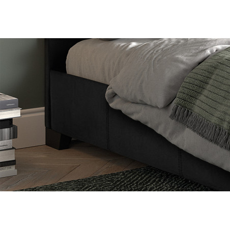 ROTIN, lit - simili cuir - sommier inclus - 2 tailles - 2 finitions