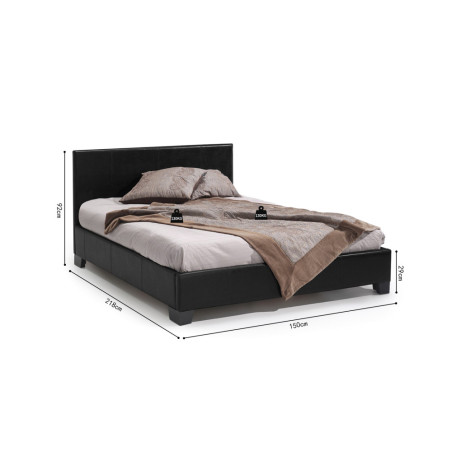 ROTIN, lit - simili cuir - sommier inclus - 2 tailles - 2 finitions