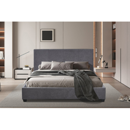 ROTIN, lit - simili cuir - sommier inclus - 2 tailles - 2 finitions