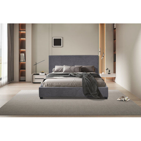 ROTIN, lit - simili cuir - sommier inclus - 2 tailles - 2 finitions