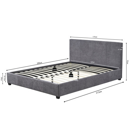 ROTIN, lit - simili cuir - sommier inclus - 2 tailles - 2 finitions