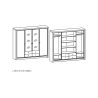 Armoire 230 cm GREGORY avec 4 portes dont 2 portes miroirs et 4 tiroirs