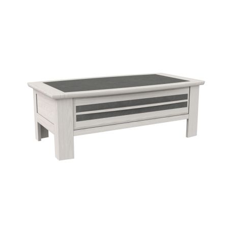 Table basse MALAGA 1 tiroir - Chêne et céramique grise - Girardeau