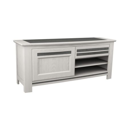 Meuble TV MALAGA 155 cm - Chêne et céramique grise - Girardeau
