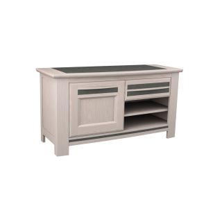 Meuble TV MALAGA 125 cm - Chêne et céramique grise - Girardeau