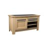 Meuble TV MALAGA 125 cm - Chêne et céramique grise - Girardeau