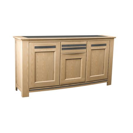 Buffet MALAGA 203 cm - Chêne et céramique grise - Girardeau