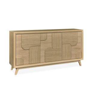 Buffet RIVAGE 195 cm - Chêne ton brut, décor gouge - Girardeau