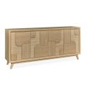 Buffet RIVAGE 224 cm - Chêne ton brut, décor gouge - Girardeau