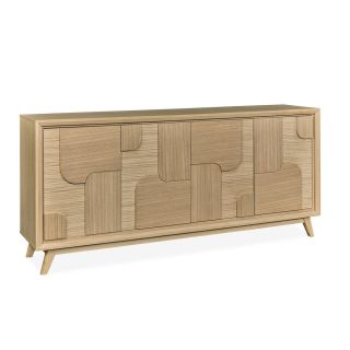 Buffet RIVAGE 224 cm - Chêne ton brut, décor gouge - Girardeau
