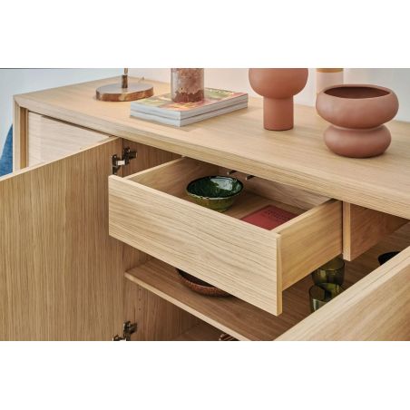 Buffet RIVAGE 224 cm - Chêne ton brut, décor gouge - Girardeau
