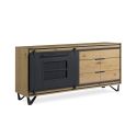 Buffet SUNSET 205 cm - Chêne et métal perforé - Girardeau