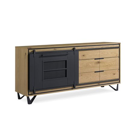 Buffet SUNSET 205 cm - Chêne et métal perforé - Girardeau
