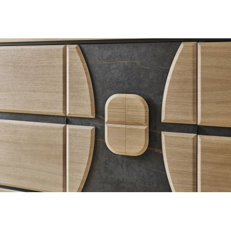 Buffet OMEGA 175 cm - Chêne et céramique grise veinée - Girardeau
