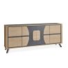 Buffet OMEGA 230 cm - Chêne et céramique grise veinée - Girardeau