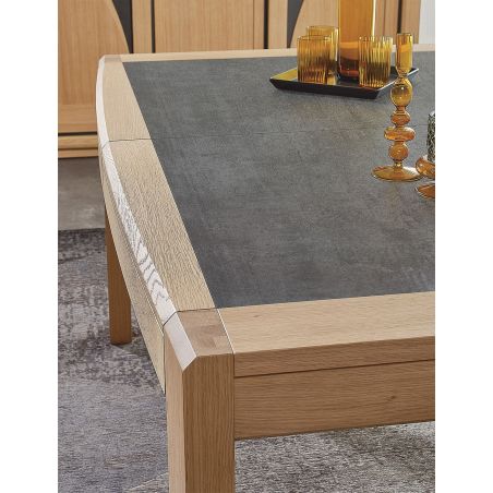 Table basse FARO 1 tiroir - Chêne et céramique grise - Girardeau