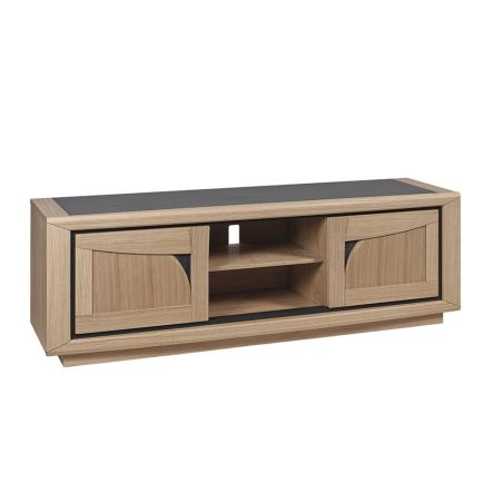 Meuble TV FARO 170 cm - Chêne et céramique grise - Girardeau
